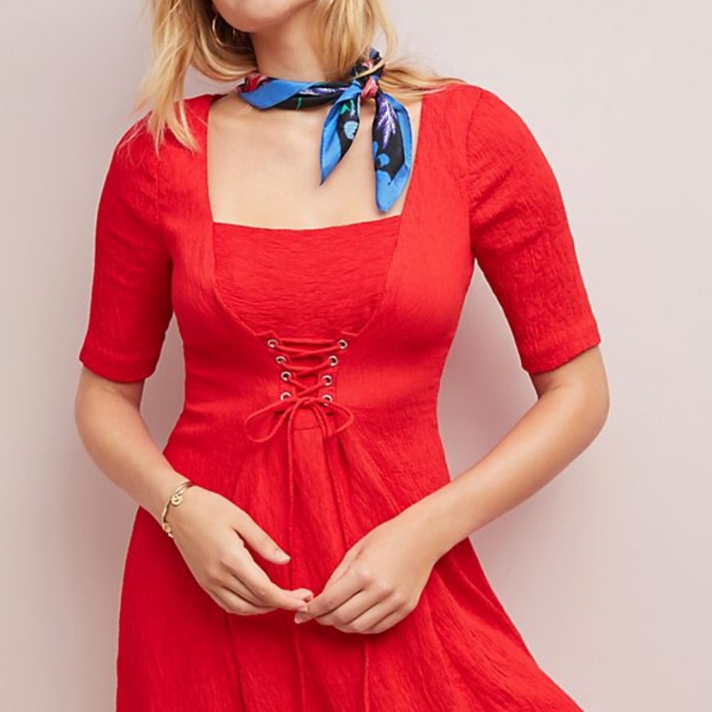 Anthropologie Maeve Juliet Corseted Dress Sz 14